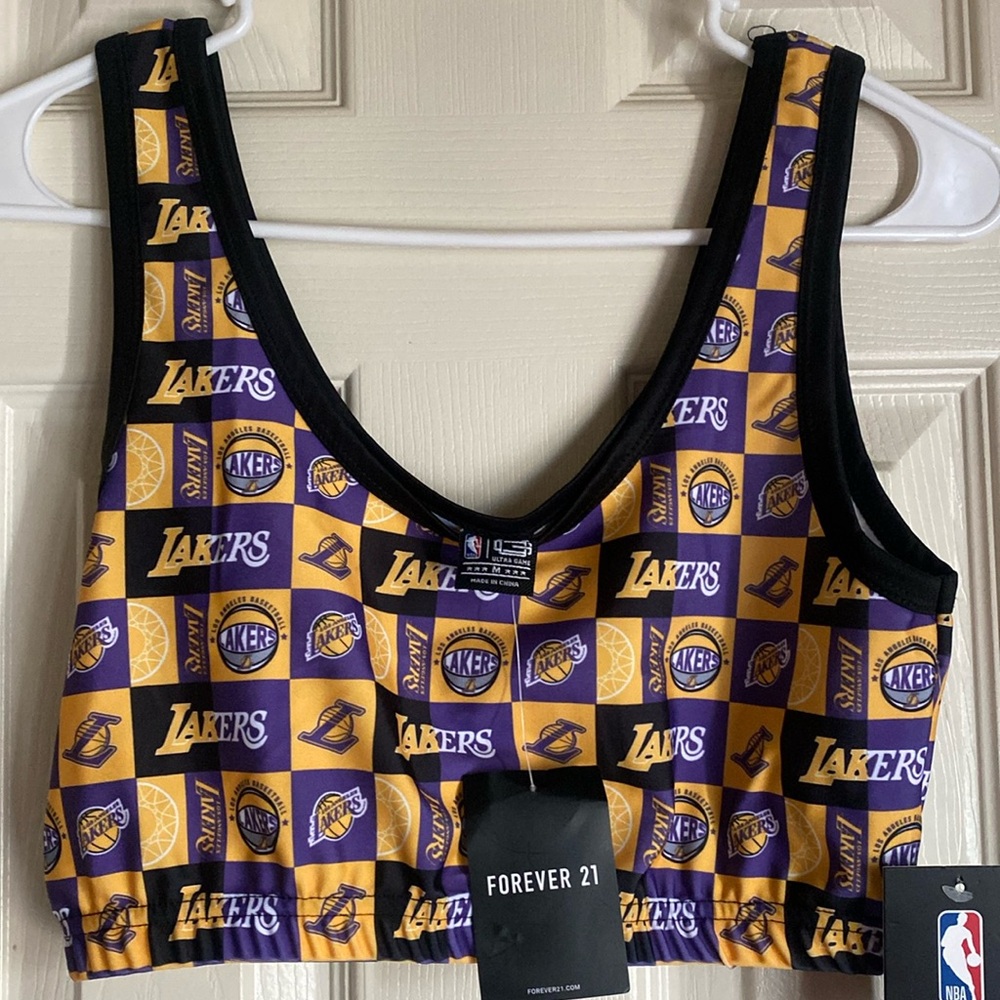 NBA Los Angeles Lakers Women's Gold/ Purple  Sports Bra Size Medium NWT